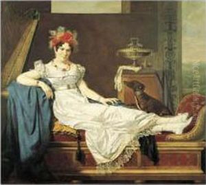 Portrait Presume De Madame De Stael Allongee Sur Une Meridienne by Michel Ghislain Stapleaux