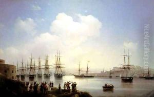 Russian squadron on the raid of Sevastopol