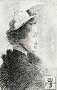 Portrait Of Baroness Burdett Coutts by Robert Ponsonby Staples