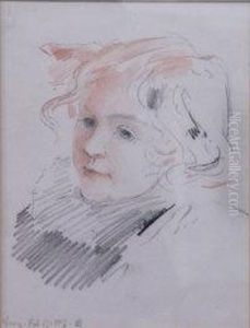 Head Of Norah, The Artist's Daughter by Robert Ponsonby Staples
