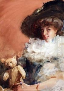 Portrait Of Lily Dudley Linsay by Robert Ponsonby Staples