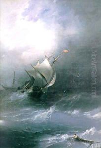 Tempest on Ice ocean by Ivan Konstantinovich Aivazovsky