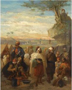 The Encampment by Julius Josephus Gaspard Starck