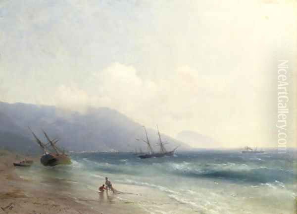 Fishermen on the Crimean coast - view 1