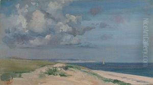 A Sailing Vessel Off A Coast - view 1