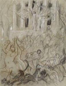Frauenraub Der Kentauren by Franz Stassen