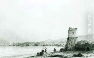 The tower of Genoa by Ivan Konstantinovich Aivazovsky