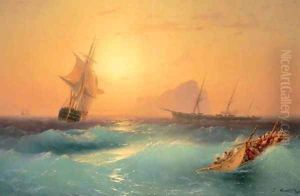 American Shipping off the Rock of Gibraltar
