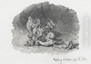 Studie Einer Barocken Ampel by Karl Stauffer-Bern