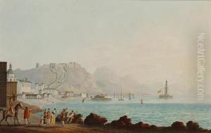Malaga, The Bay And Castle
