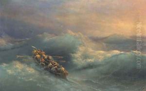 Lifeboat in heavy seas by Ivan Konstantinovich Aivazovsky