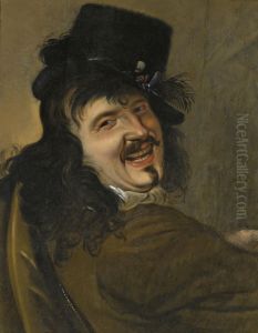 A Laughing Man Wearing A Black Hat