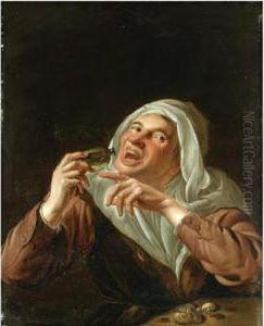 A Woman Drinking From A Phial