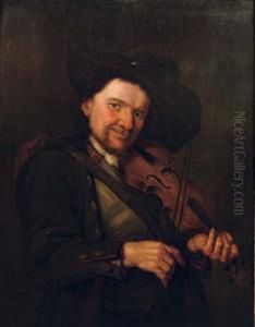 A Boorish Man Playing The Violin