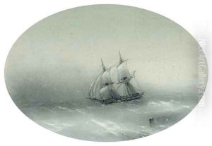 Sailing Ship in choppy Waters by Ivan Konstantinovich Aivazovsky