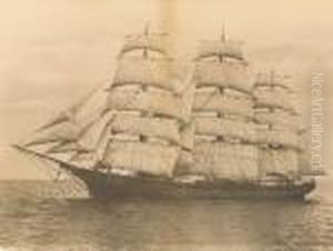 A Portrait Of A Full-rigged Ship by Nathaniel Livermore Stebbins