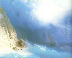 The Shipwreck near rocks by Ivan Konstantinovich Aivazovsky