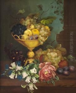 Still Life With Fruit And Flowers by Edwin Steele