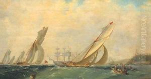 Frigate on a sea by Ivan Konstantinovich Aivazovsky