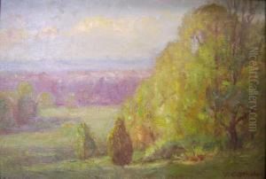 Brown County Autumn Panoramic Landscape by Theodore Clement Steele