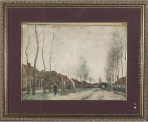 Street Scene With Figure by Willem II Steelink
