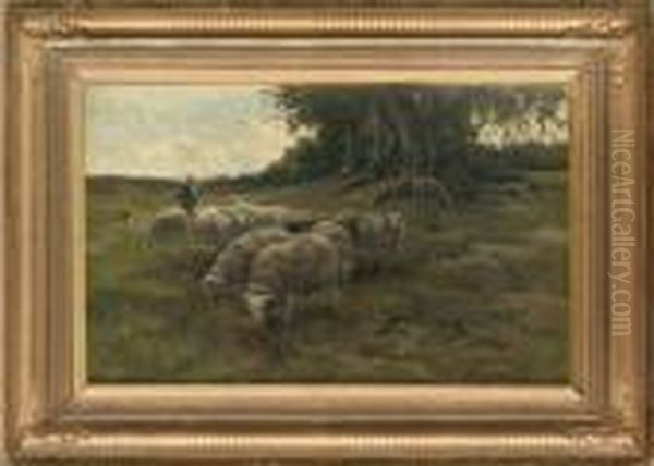 A Shepherd Grazing His Flock - view 1