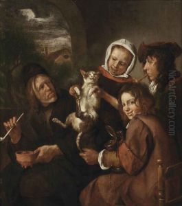 Children Teasing A Cat by Jan Steen