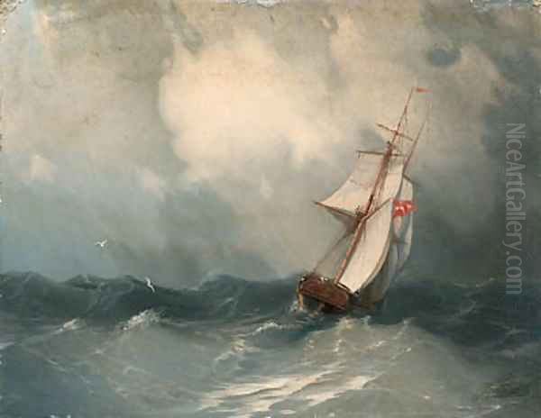 Cutter in choppy Seas - view 1