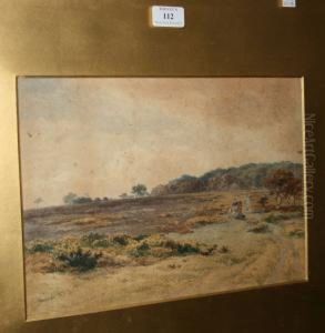 Landscape With Horse And Cart Ona Track by John Steeple