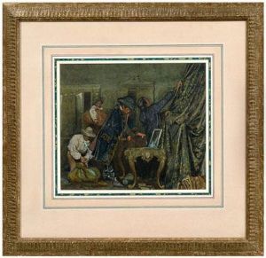 Men Stealing Items From An Elegant Interior by Henry Reynolds Steer