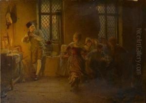 Oliver Goldsmith's Social Gatherings Greenarbour Court 1759 by Henry Reynolds Steer
