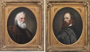 Portraits Of Longfellow And Tennyson by G. Stefenson