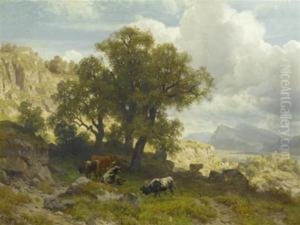 Cows In A Broad Landscape. - view 1