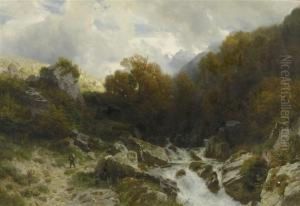 Late Autumn In St.gallen Alps by Johann Gottfried Steffan