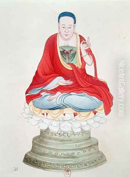 Buddha seated on a lotus flower - view 1