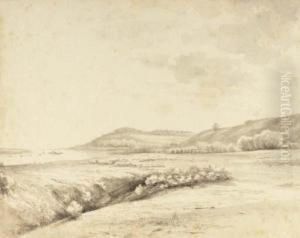 A Riverlandscape With A Ferry