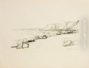 Stegmann , Felsigerstrand by Heinrich Stegemann
