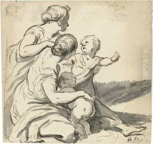 Umkreis: Zwei Frauen Mit Spiel by Melchior Steidl