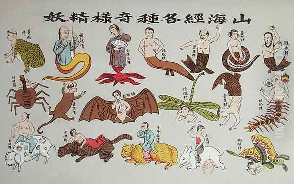 Various reincarnations of the soul in animal forms, reproduced in 'Recherche sur les superstitions en Chine', 1911 - view 1