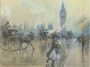 A Busy Westminster Bridge, London