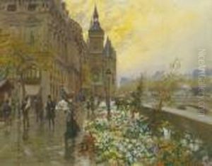 The Flower Market by Georges Stein