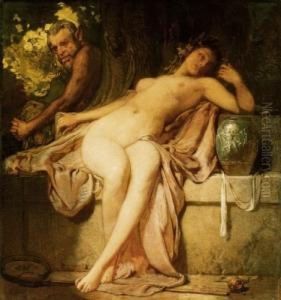 Nymph And Faun by Janos Gabriel Stein