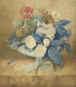 Insect With Flowers,
Butterflies,
Insects And Salamander. by Emanuel Steiner