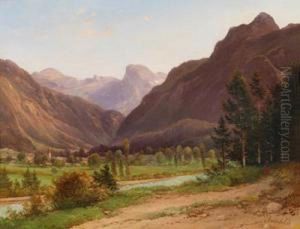 Pinzgaulandschaft Bei Lofer by Franz II Steinfeld