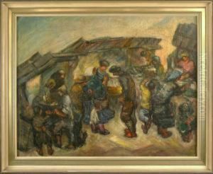 Belebter Fischmarkt by Heinrich Steinhagen