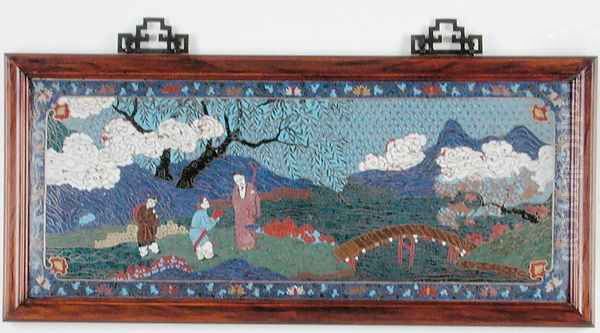 Panel depicting a Chinese landscape, Ming dynasty - view 1