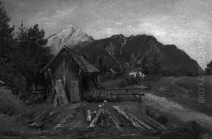 H. "bischofswiesen". Sign., Rucks. Auf Klebezettel Betitelt by Heinrich Steinike