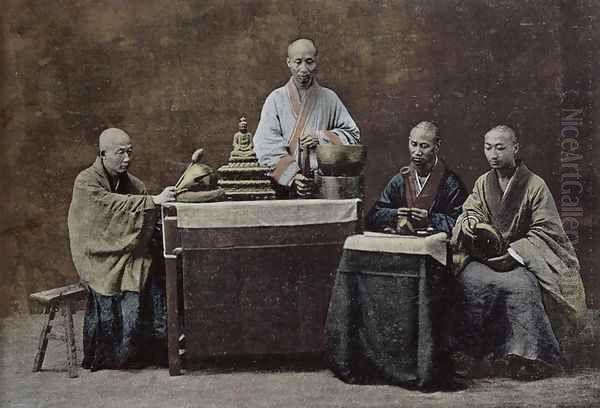 A group of Chinese bonzes - view 1