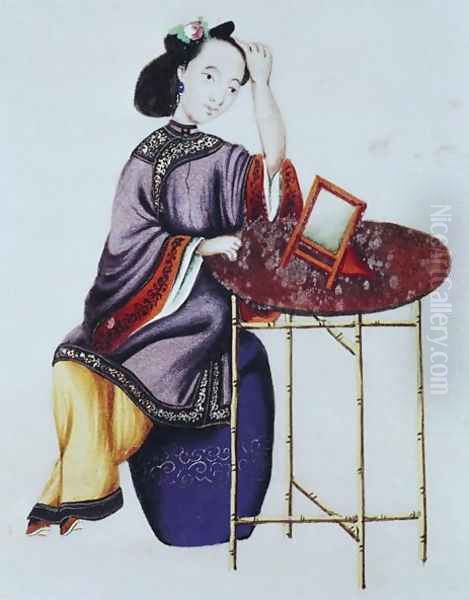 A Chinese Woman Arranging her Hair, Qianlong Period (1736-96) - view 1