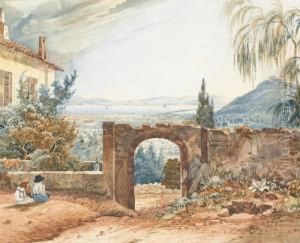 Weite Seelandschaft Mit Altem Tor by Theophile Alexandre Steinlen